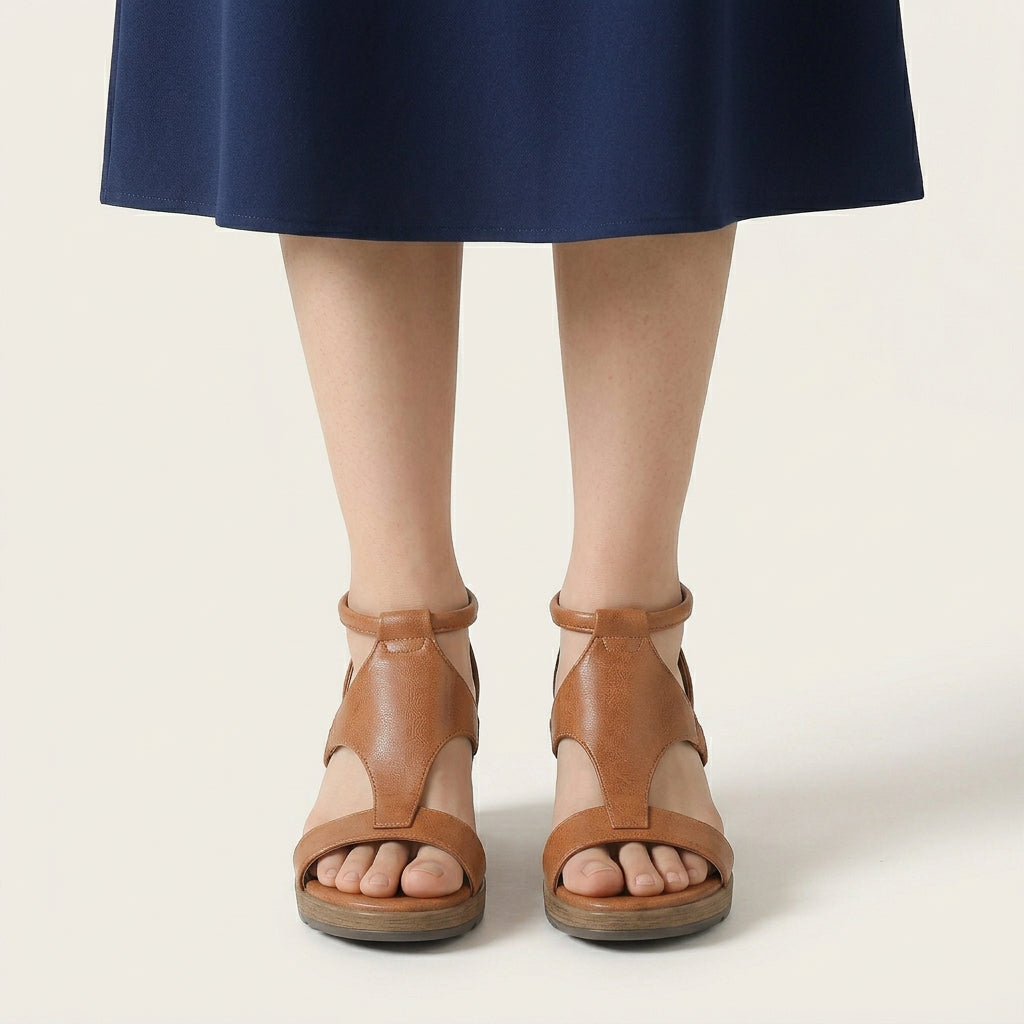 Sandales Compensées Femme Bride T Plateforme