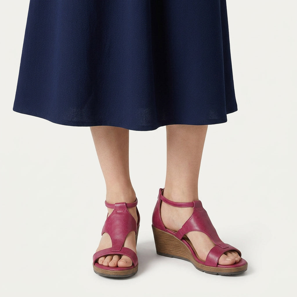 Sandales Compensées Femme Bride T Plateforme