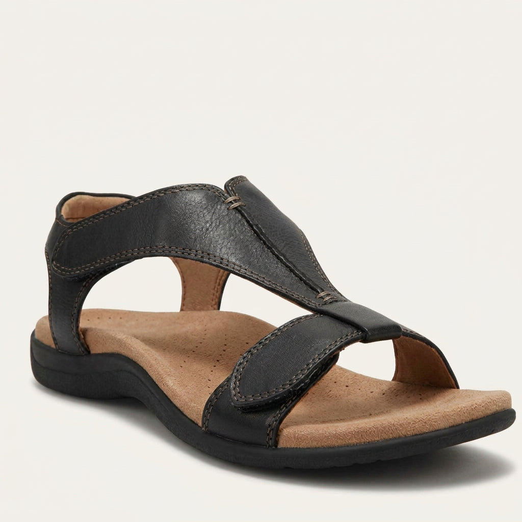 Sandales Femme Bride T Surpiqûres Contrastées