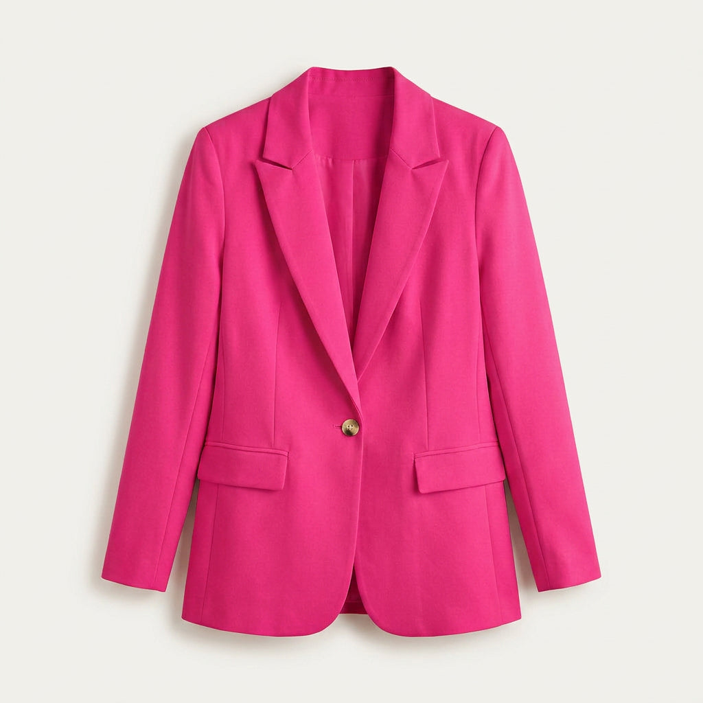Blazer Femme Long à Bouton Unique