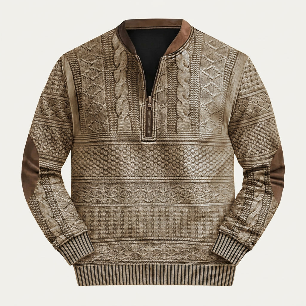 Pull Camionneur Homme en Maille Torsadée