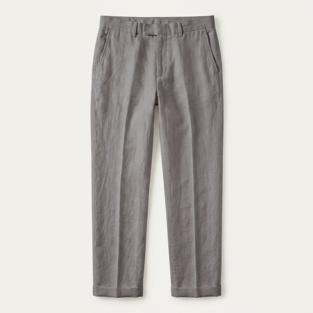 Pantalon Homme Tailleur Coupe Droite Pli Marqué