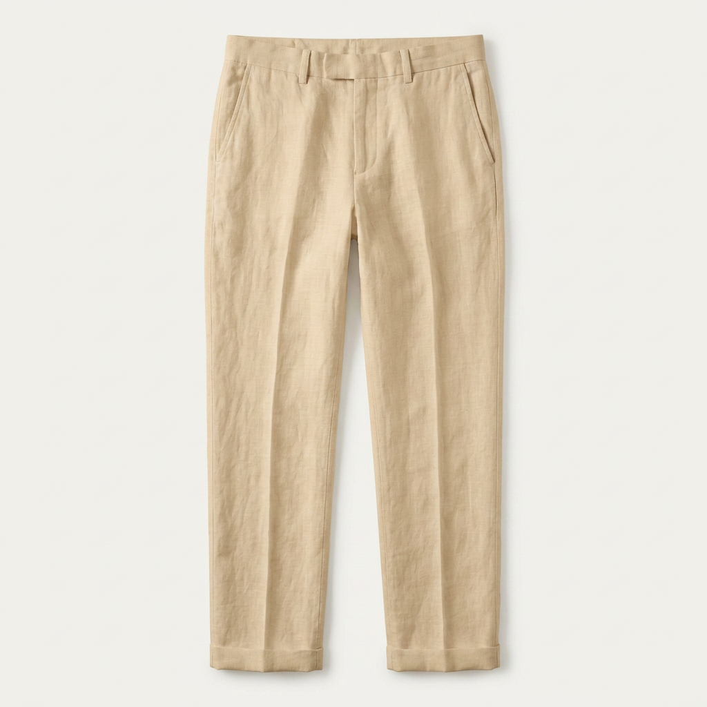 Pantalon Homme Tailleur Coupe Droite Pli Marqué