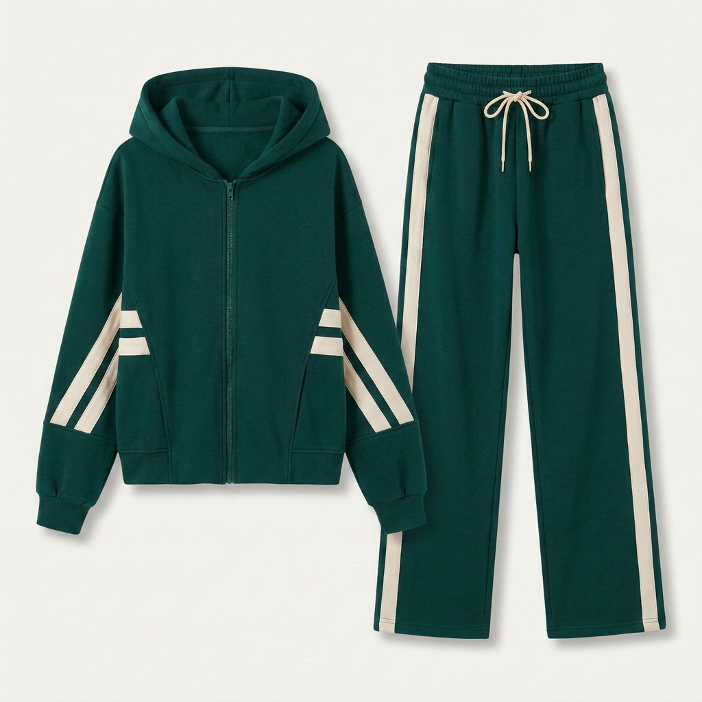 Ensemble Survêtement Femme Capuche Zippée Pantalon Large