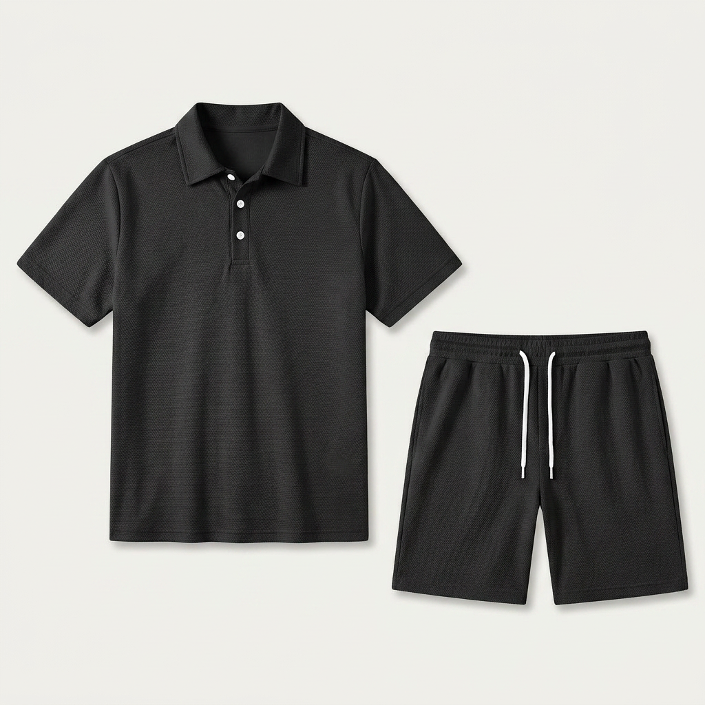 Ensemble Homme Polo Short Texturé Cordon