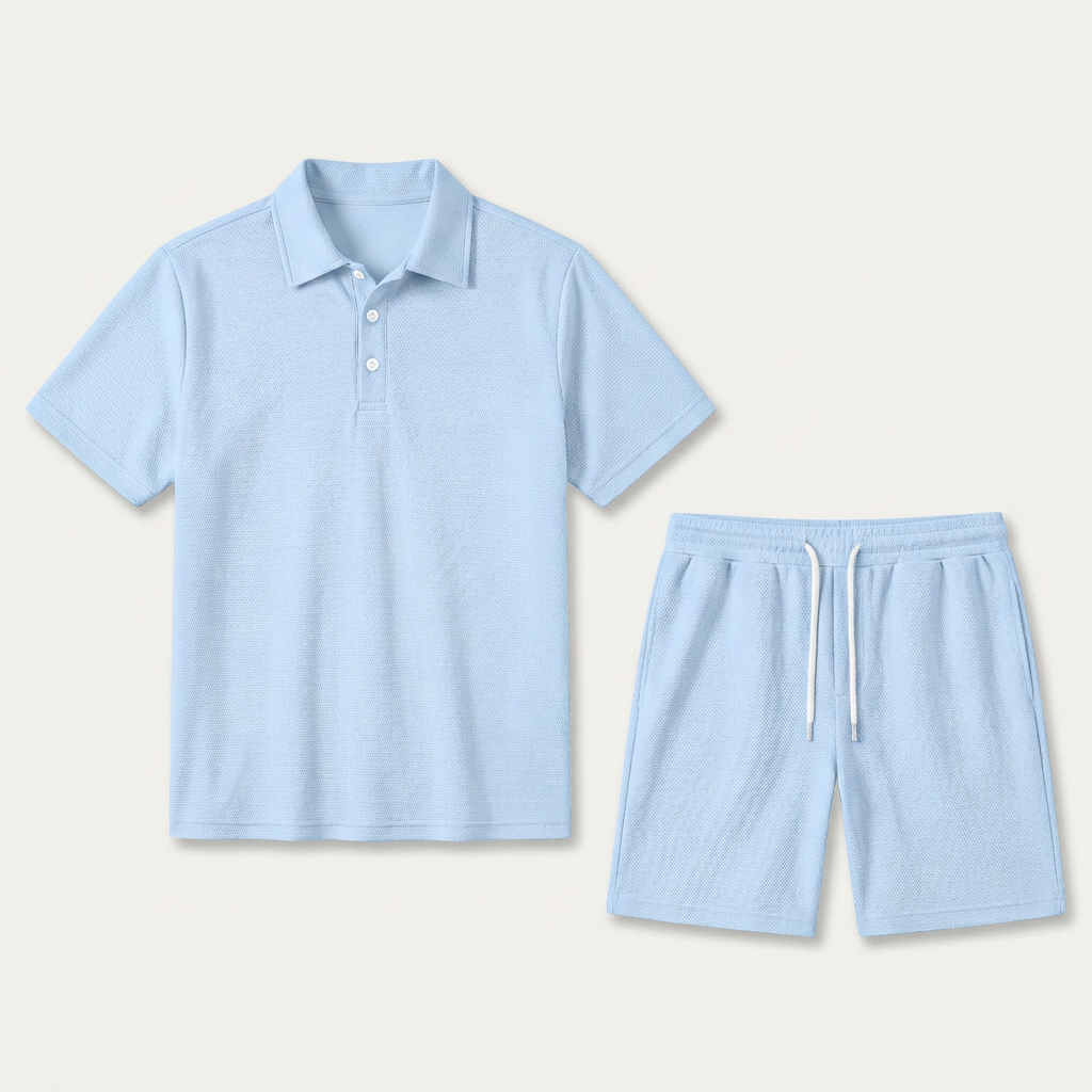 Ensemble Homme Polo Short Texturé Cordon