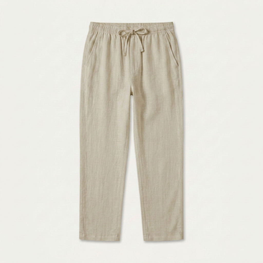 Pantalon Homme Droit Taille Élastique Cordon