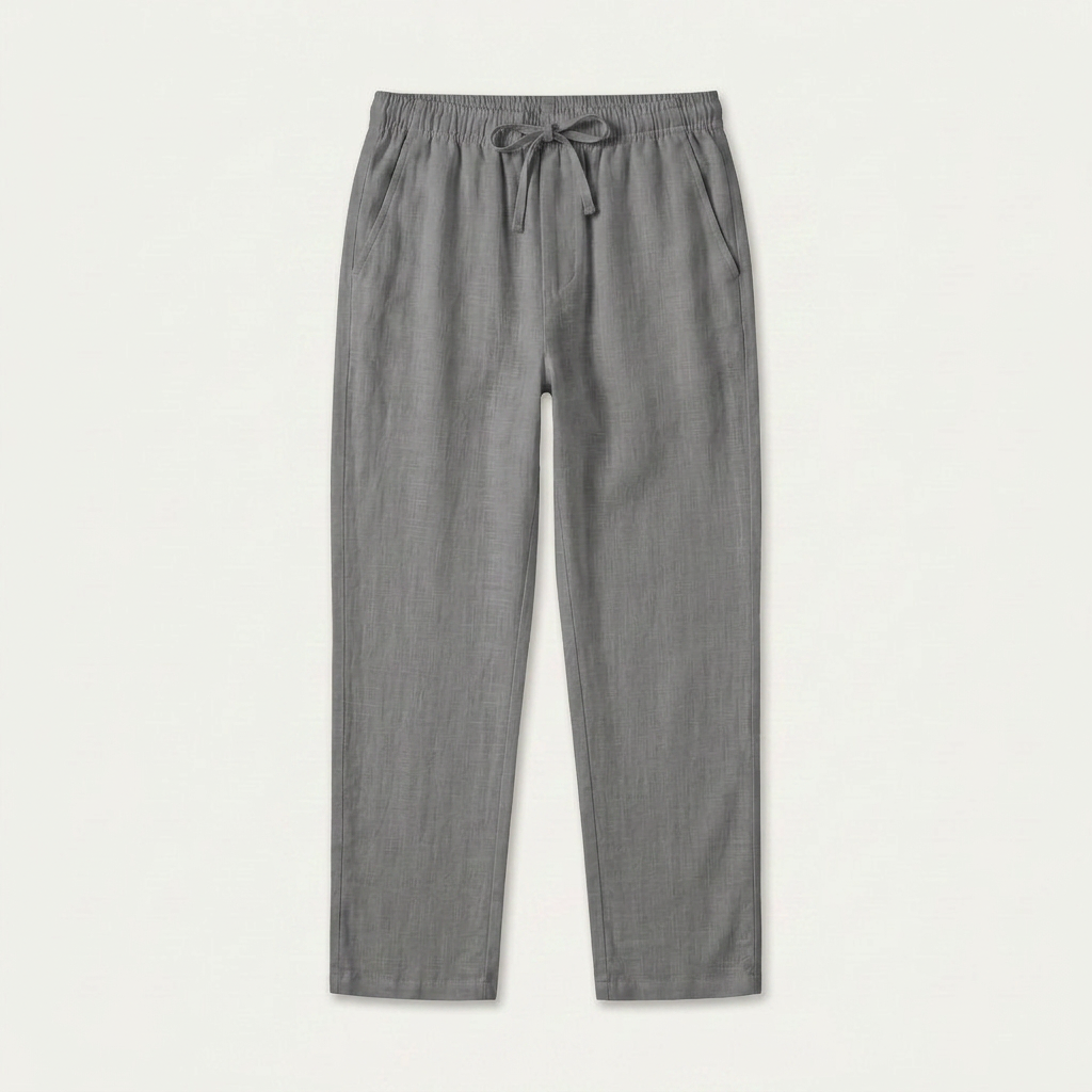 Pantalon Homme Droit Taille Élastique Cordon