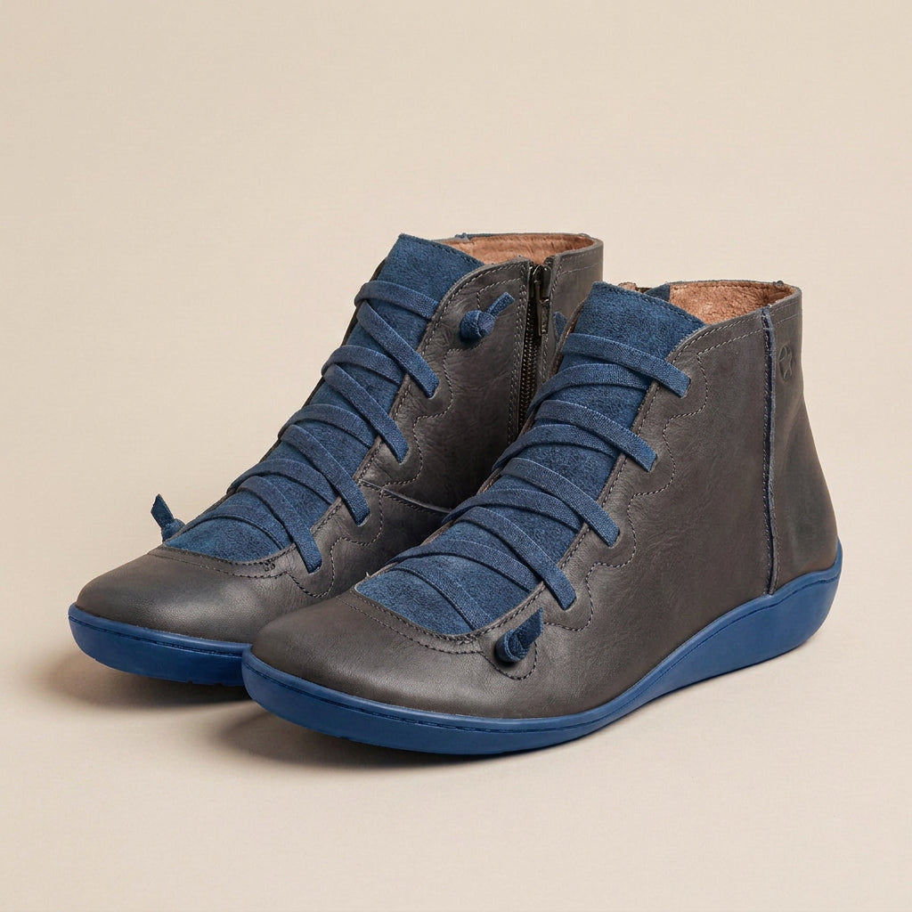 Bottines à Lacets Femme à Talon Compensé