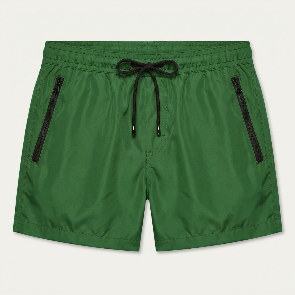 Short De Bain Homme Poches Zippées Cordon De Serrage