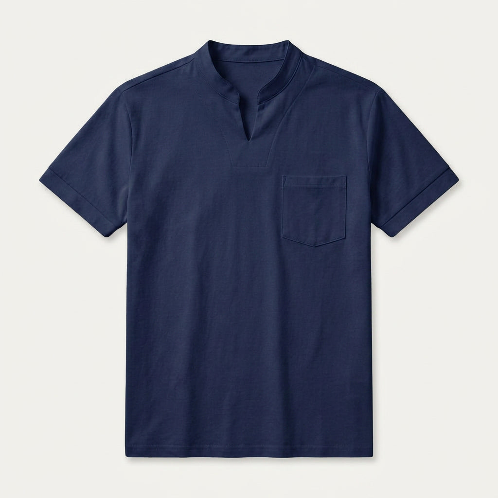 Chemise Homme Manches Courtes Col Cranté Poche Poitrine