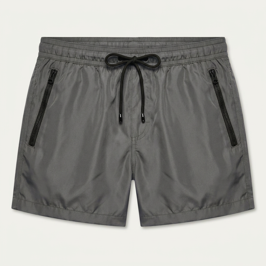 Short De Bain Homme Poches Zippées Cordon De Serrage