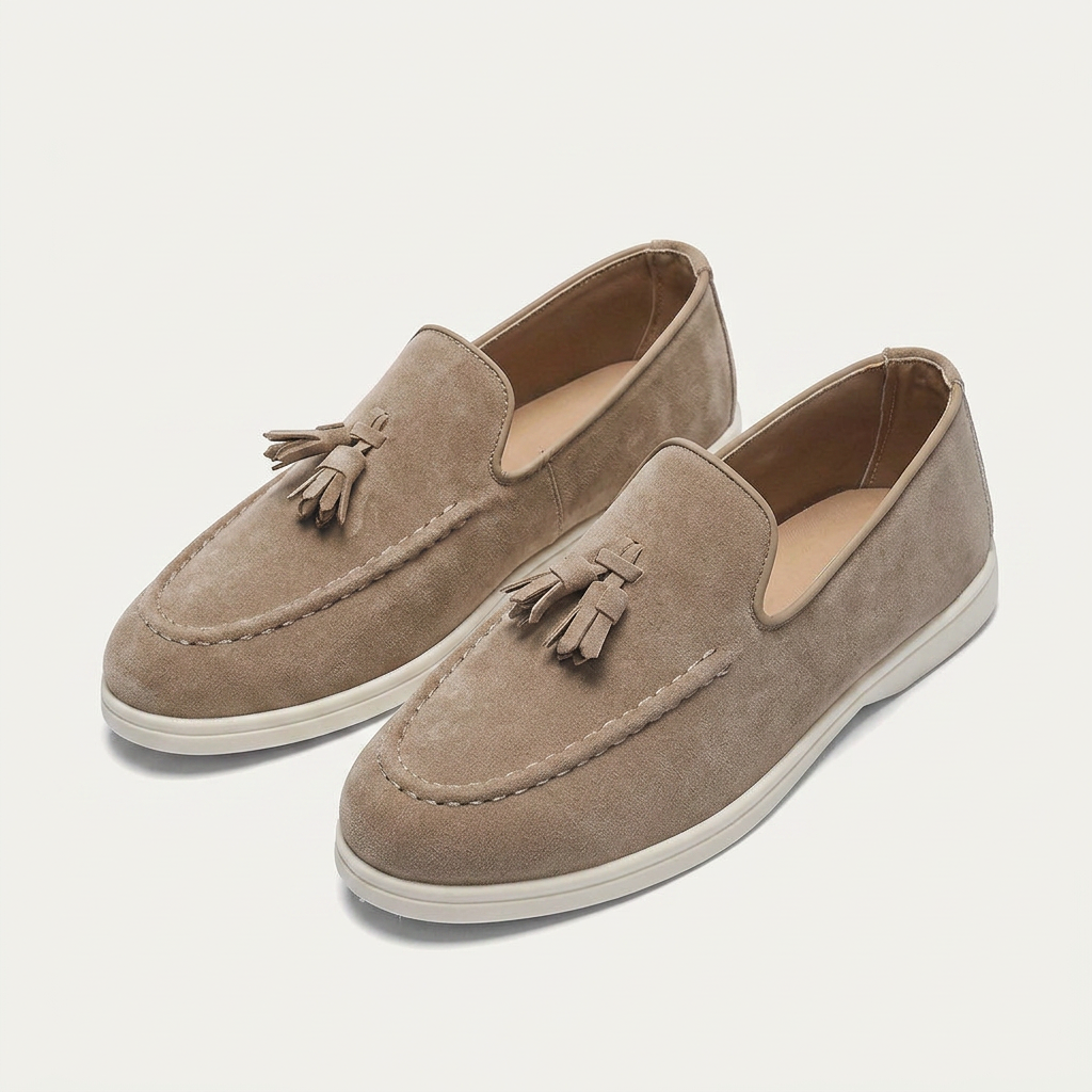 Mocassins Homme À Pampilles Texture Élégante Profil Bas