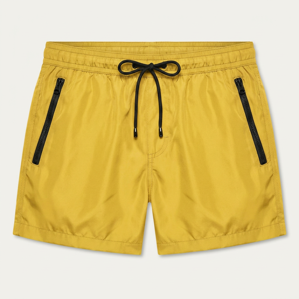 Short De Bain Homme Poches Zippées Cordon De Serrage