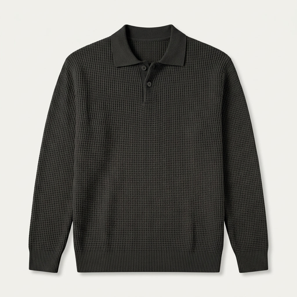 Pull Col Polo Homme en Maille