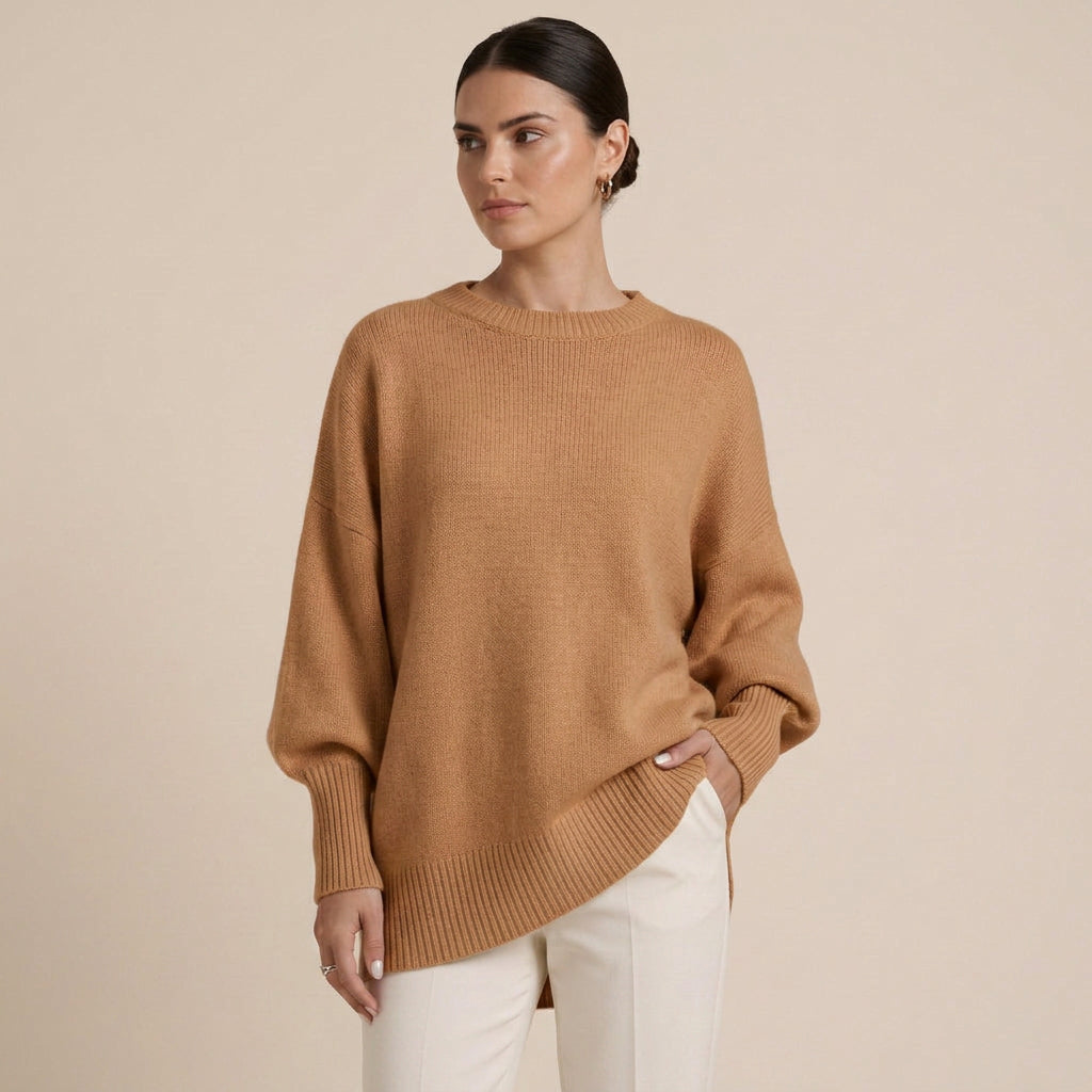 Pull Oversize Femme à Col Rond