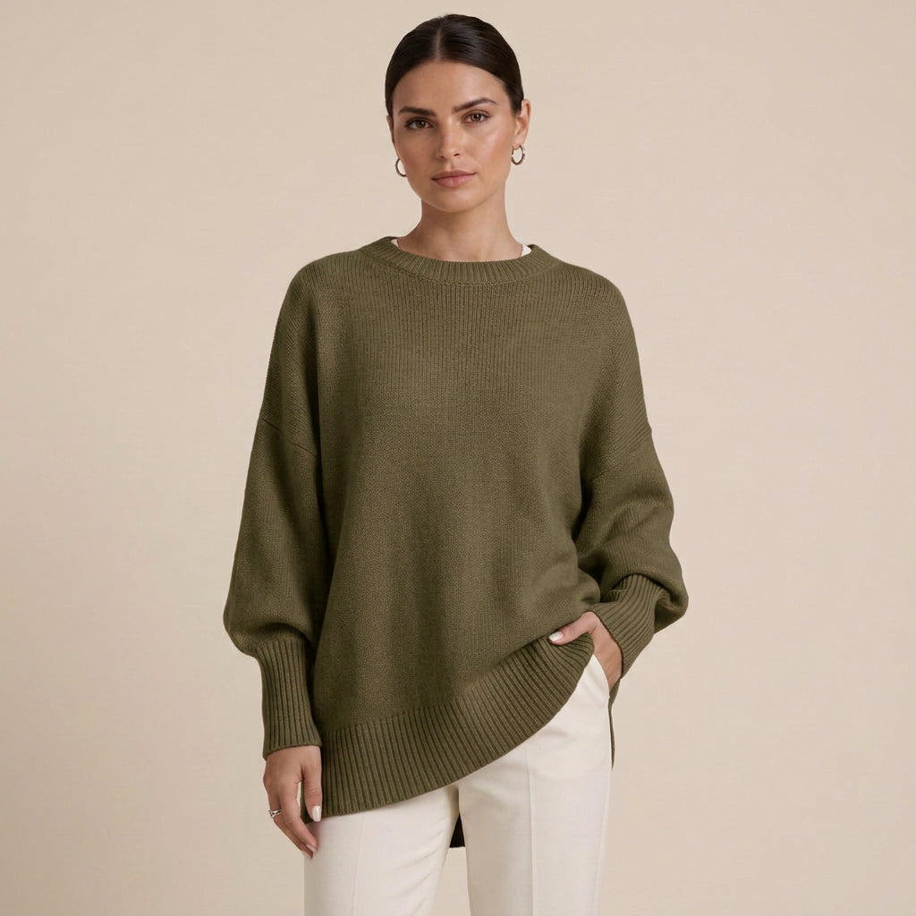 Pull Oversize Femme à Col Rond