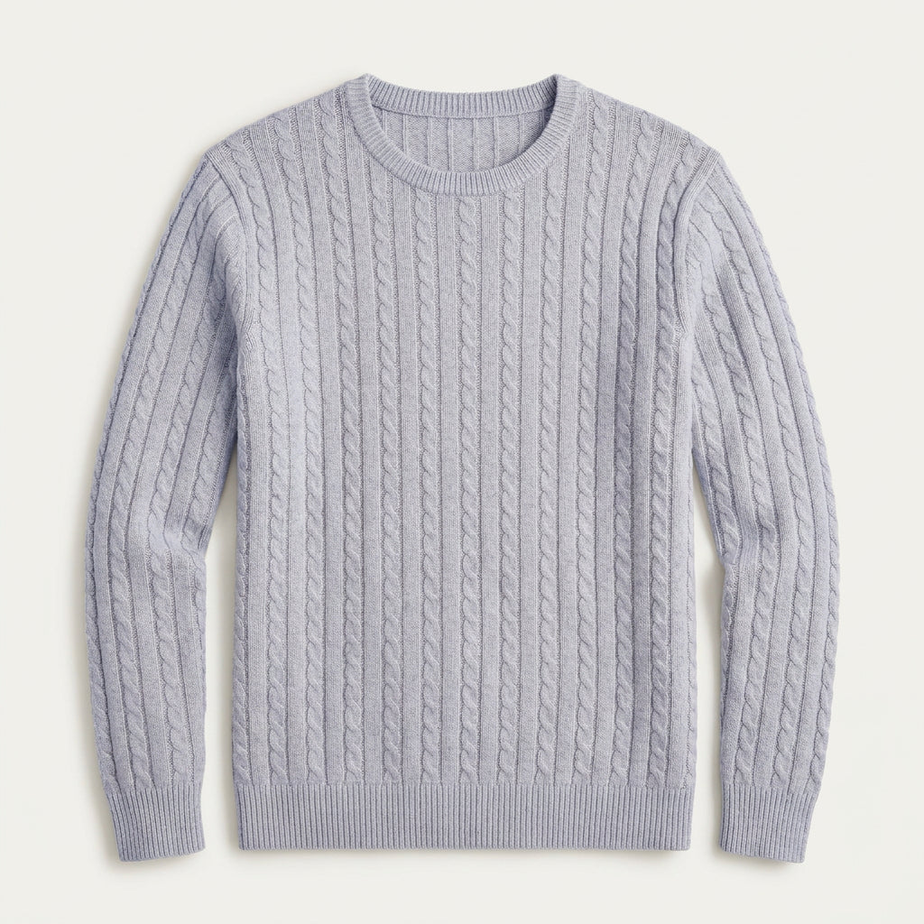 Pull Col Rond Homme en Maille Torsadée