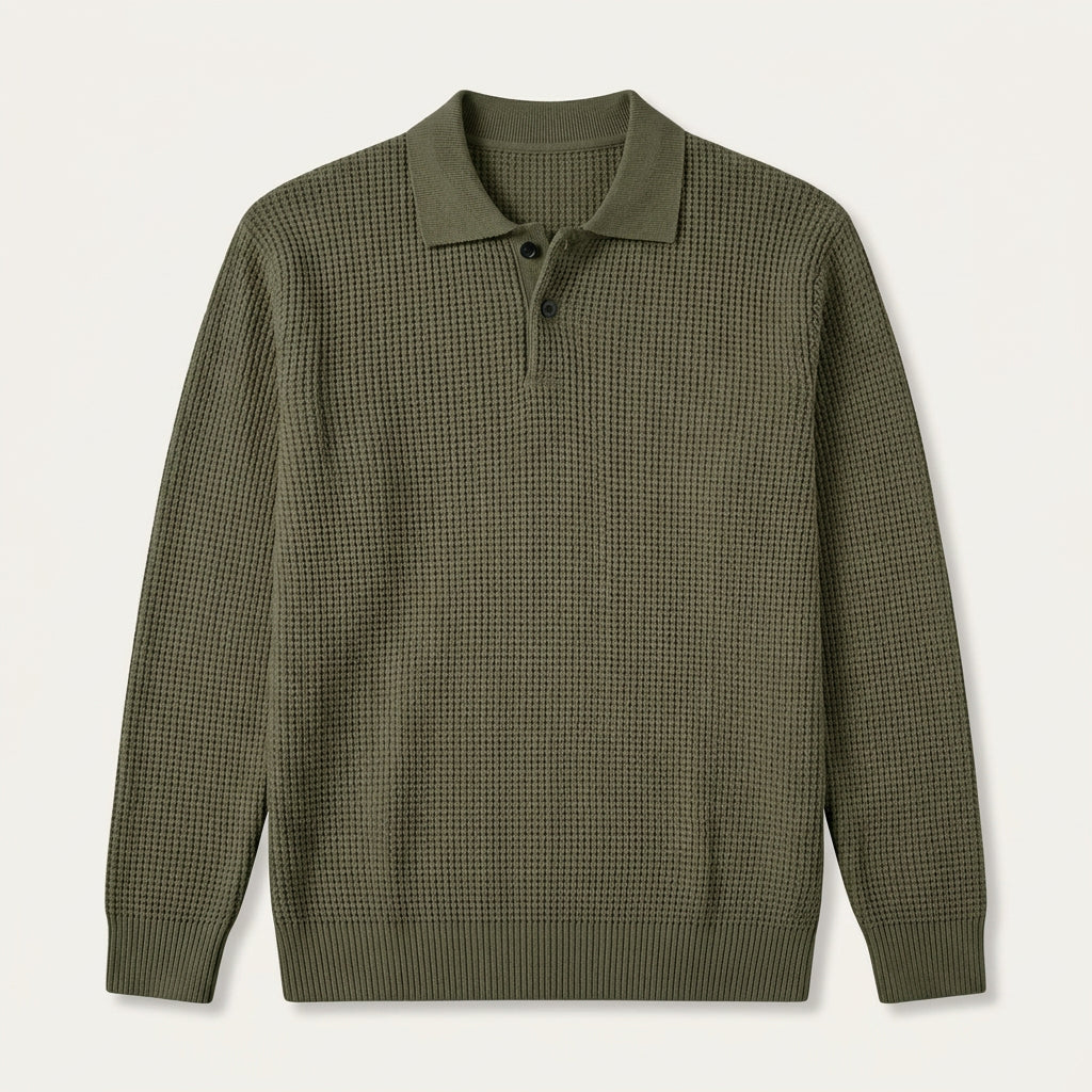Pull Col Polo Homme en Maille