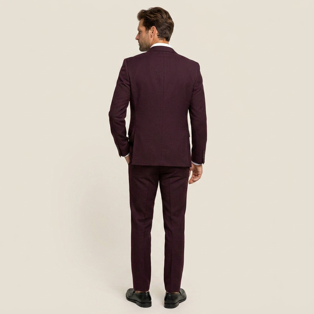 Costume Homme Trois Pièces Revers Crantés Ajusté