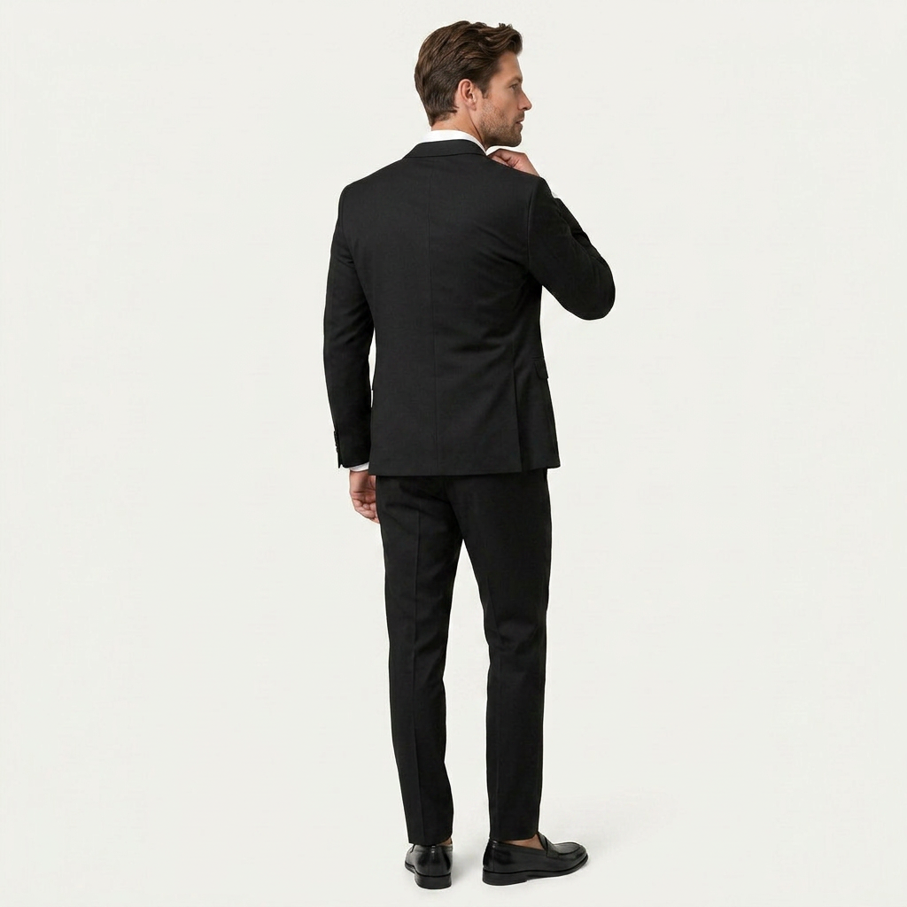 Costume Homme Trois Pièces Revers Crantés Ajusté