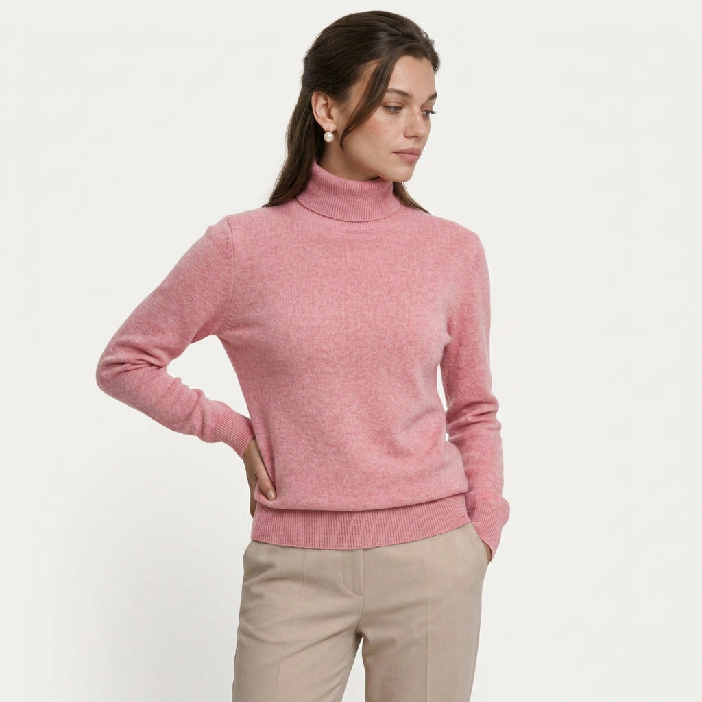 Pull Femme en Laine Col Roulé