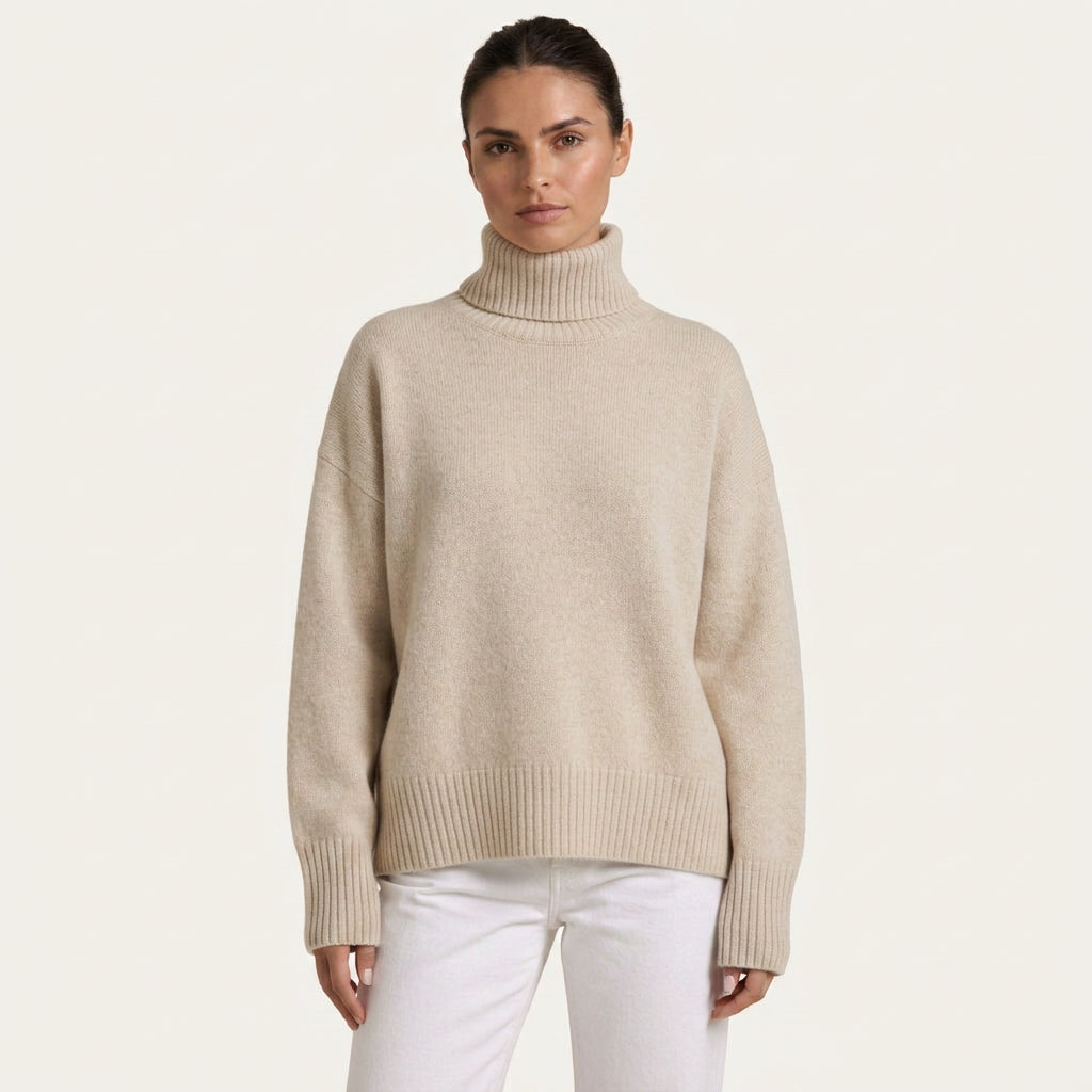 Pull Col Roulé Femme Oversize