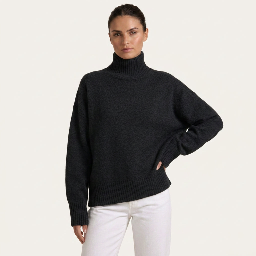 Pull Col Roulé Femme Oversize