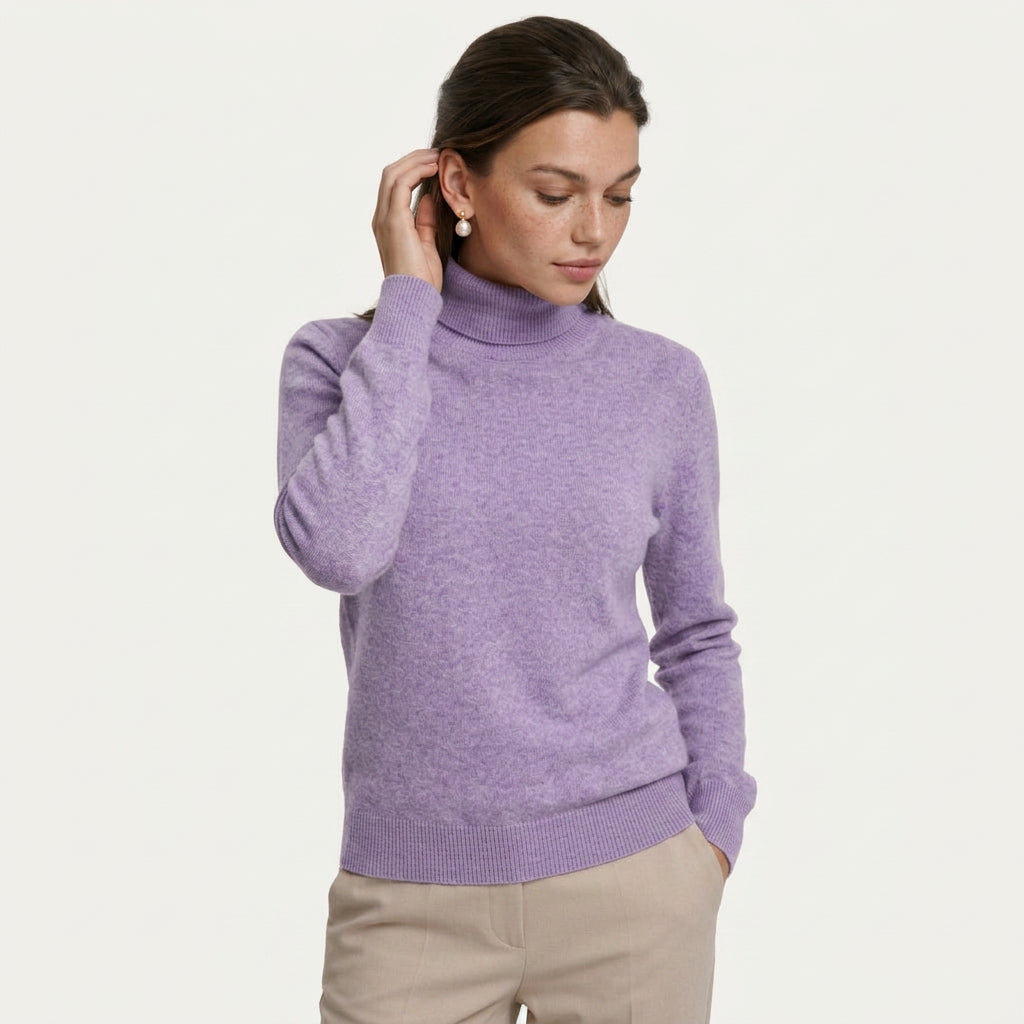 Pull Femme en Laine Col Roulé