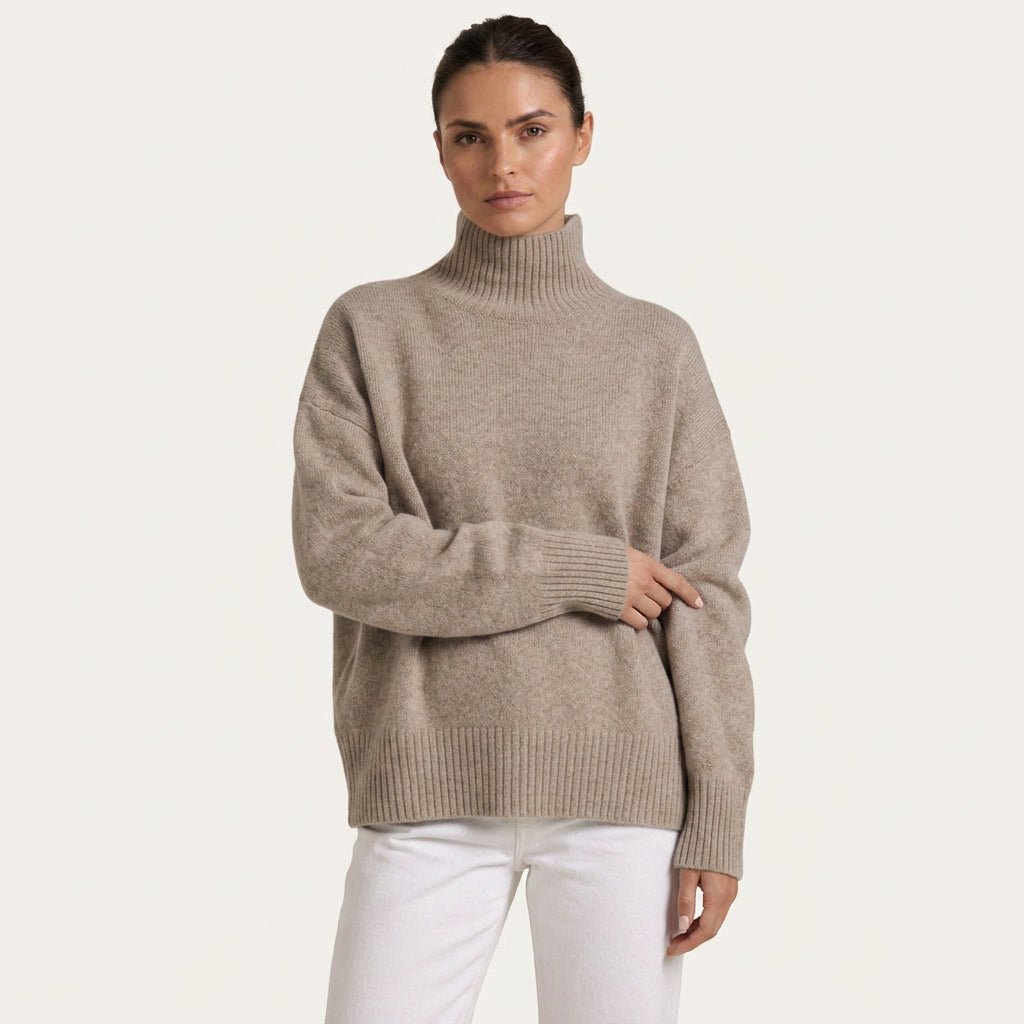 Pull Col Roulé Femme Oversize