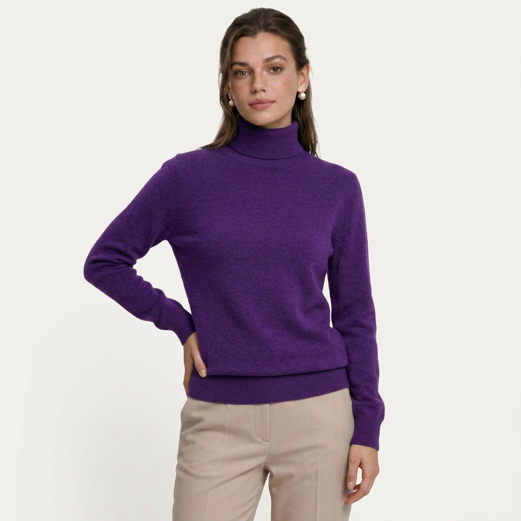 Pull Femme en Laine Col Roulé