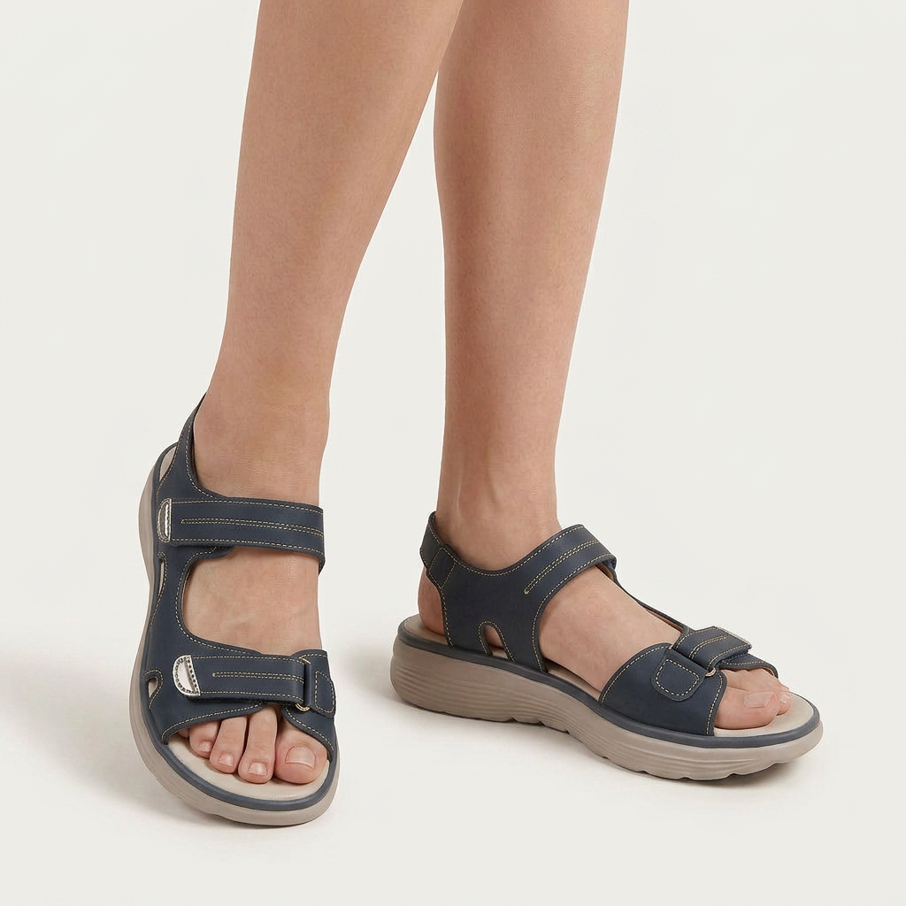 Sandales Femme Double Bride Plateforme Bout Ouvert