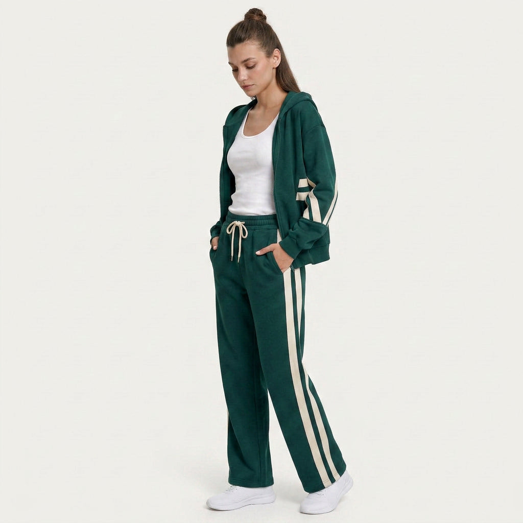 Ensemble Survêtement Femme Capuche Zippée Pantalon Large
