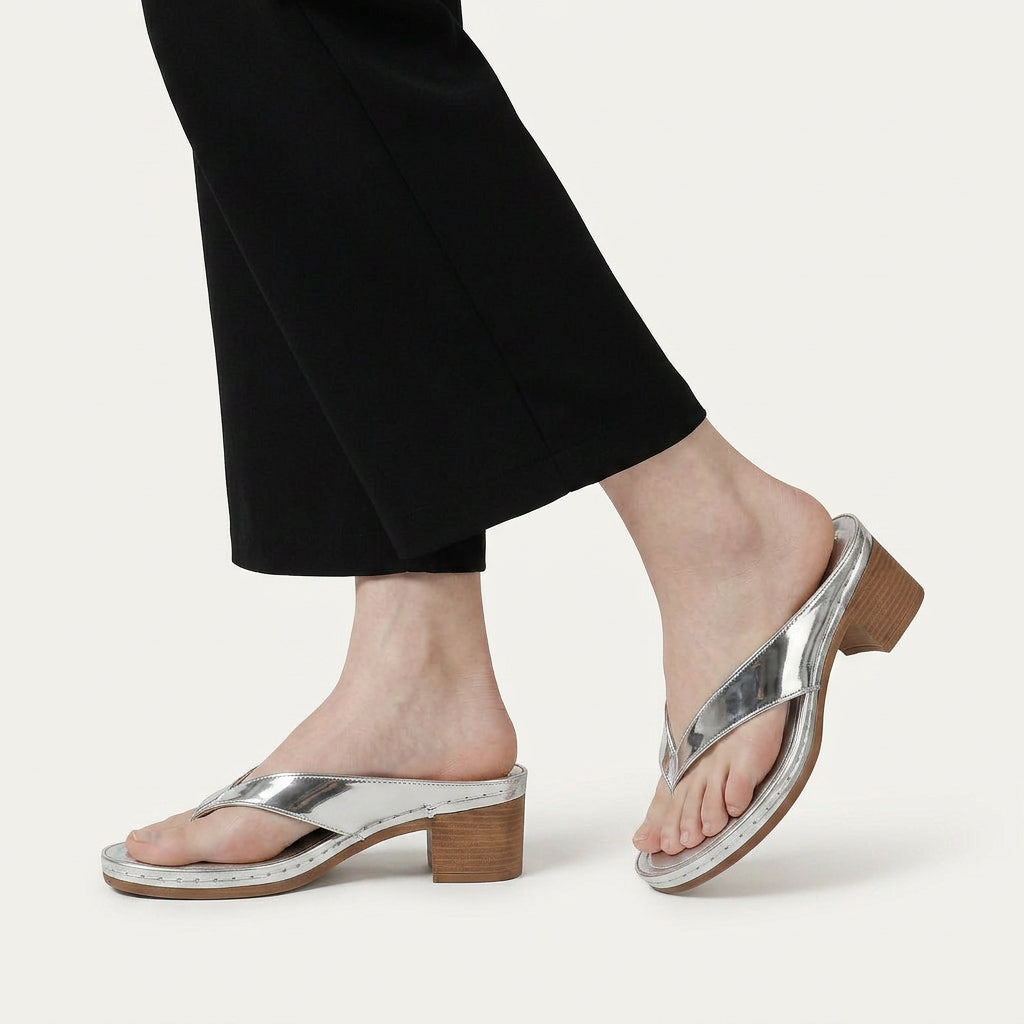 Sandales Mule Femme Entredoigt Talon Bloc