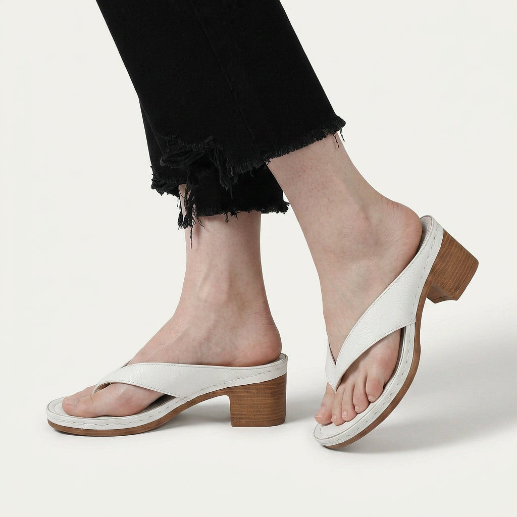 Sandales Mule Femme Entredoigt Talon Bloc