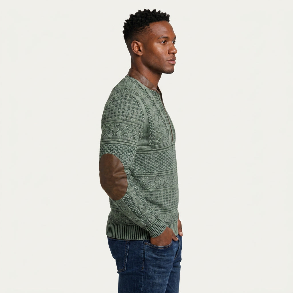 Pull Camionneur Homme en Maille Torsadée