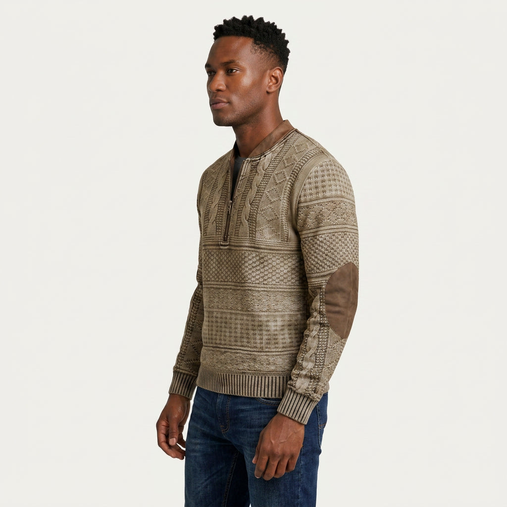 Pull Camionneur Homme en Maille Torsadée