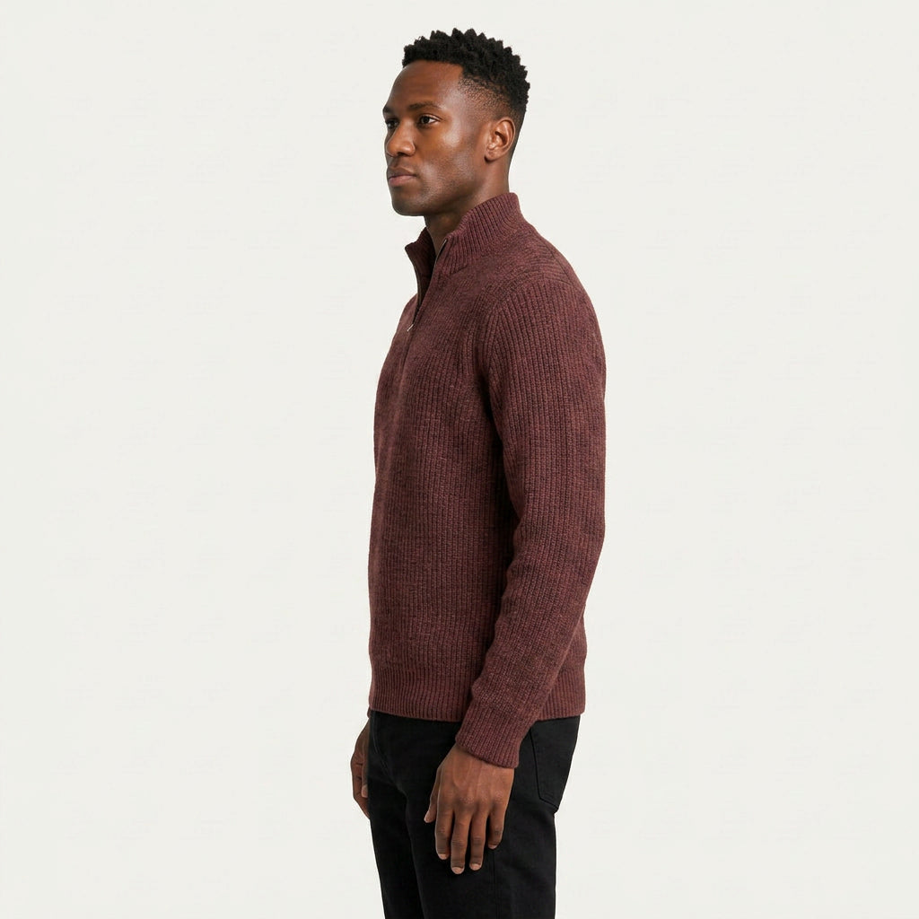 Pull Camionneur Homme en Maille Côtelée
