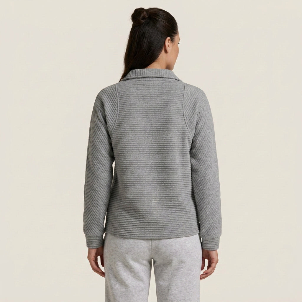 Pull Col Montant Femme en Maille Côtelée