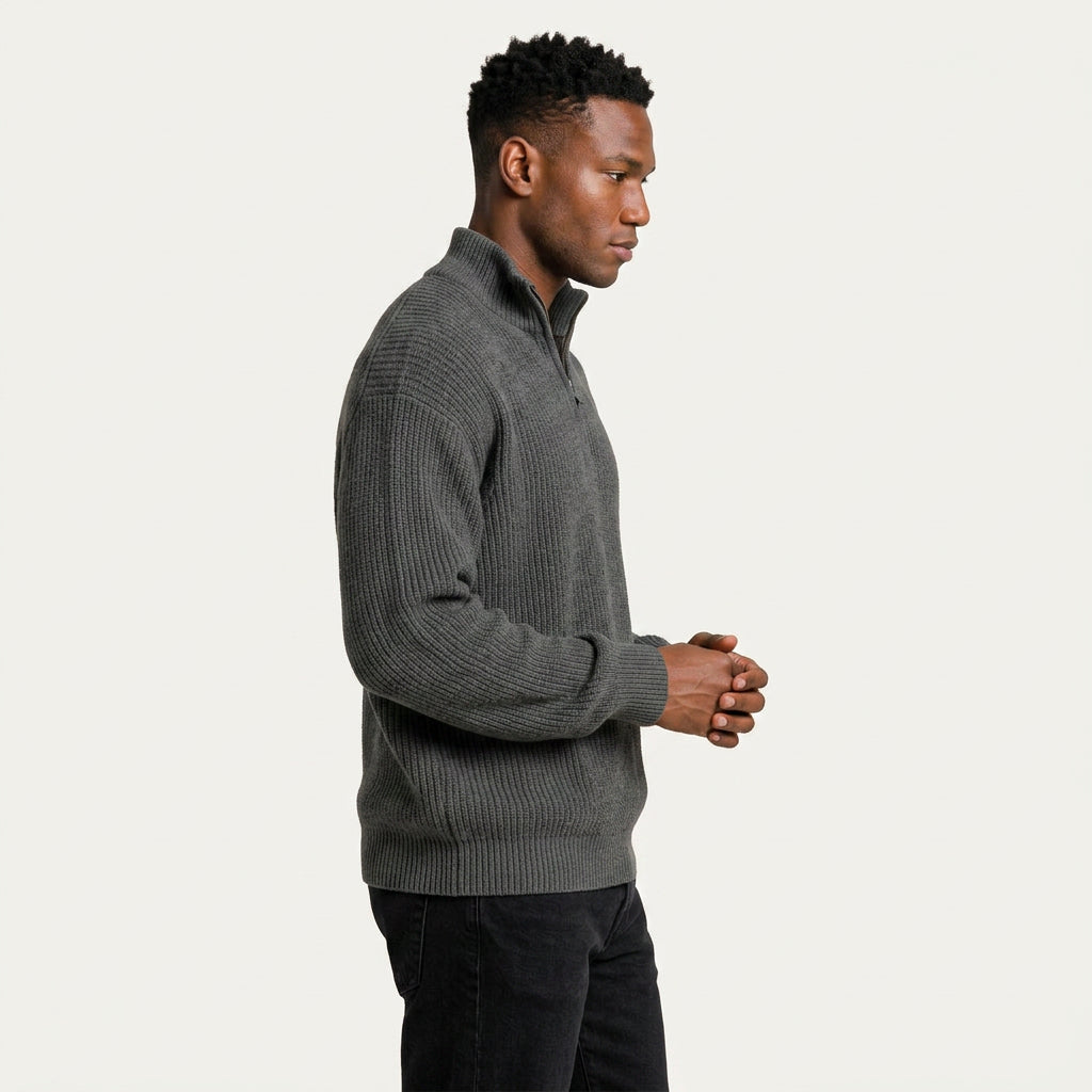 Pull Camionneur Homme en Maille Côtelée