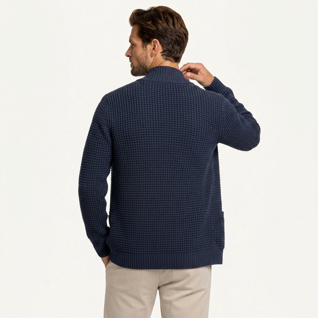 Cardigan Homme Long en Maille Ouvert