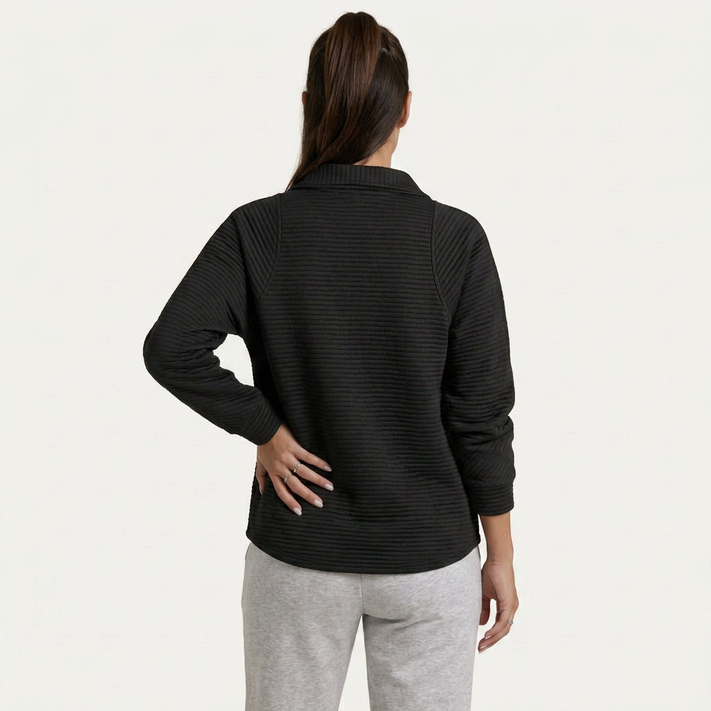 Pull Col Montant Femme en Maille Côtelée
