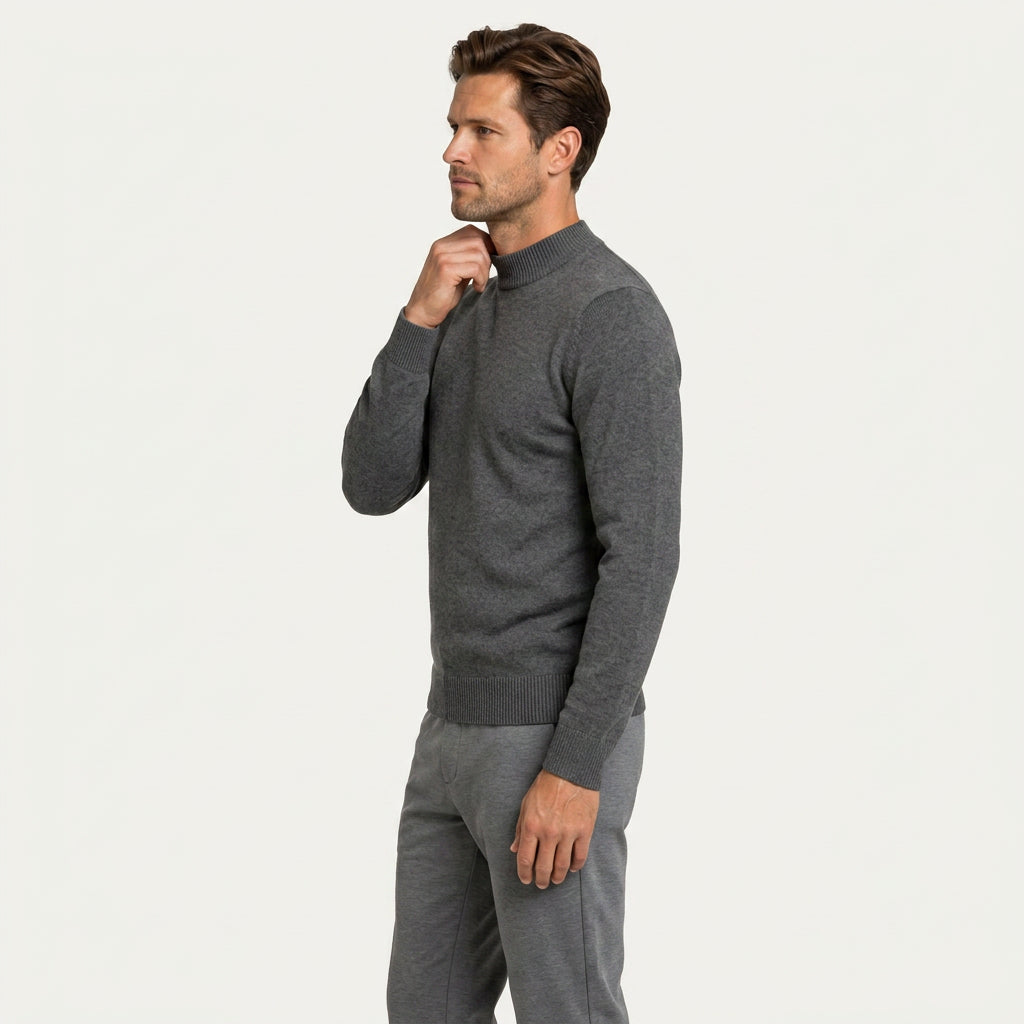 Pull Homme Col Montant en Maille