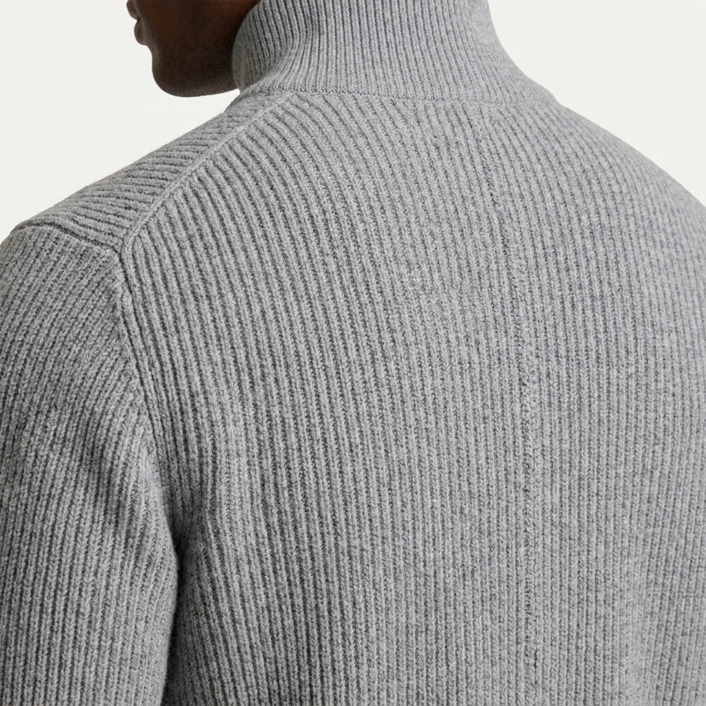 Gilet Homme Zippé en Maille Col Montant