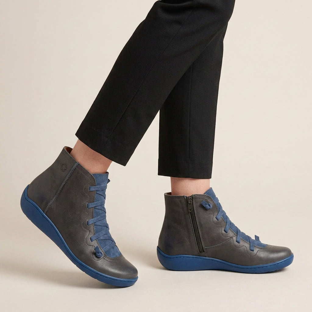 Bottines à Lacets Femme à Talon Compensé
