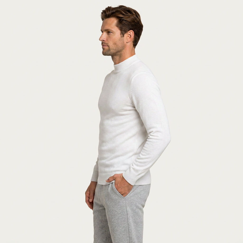 Pull Homme Col Montant en Maille