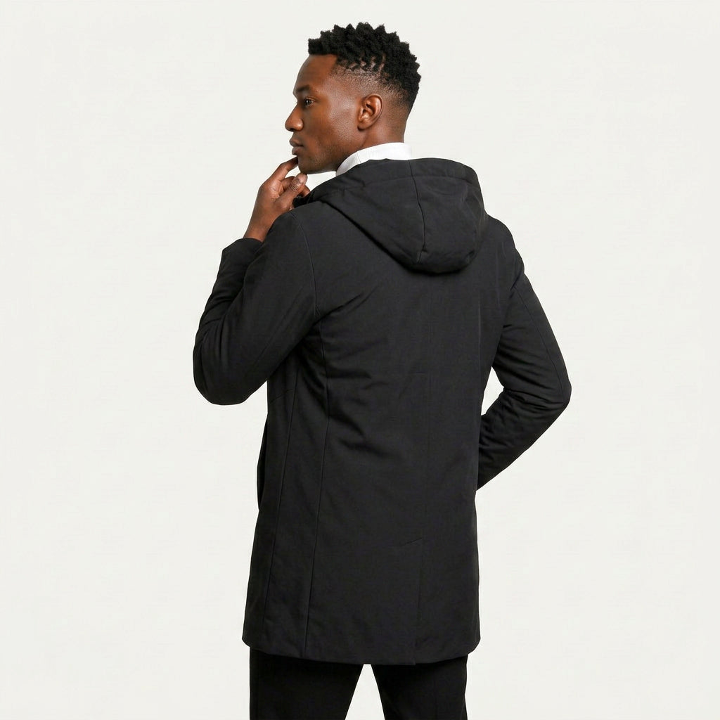 Manteau Homme Long à Capuche Matelassée