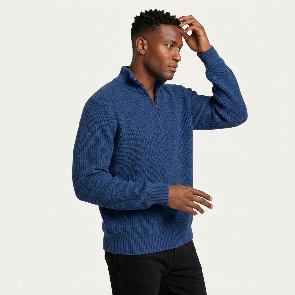 Pull Camionneur Homme en Maille Côtelée