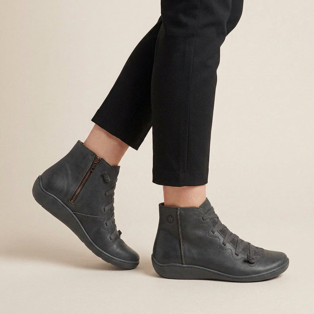 Bottines à Lacets Femme à Talon Compensé
