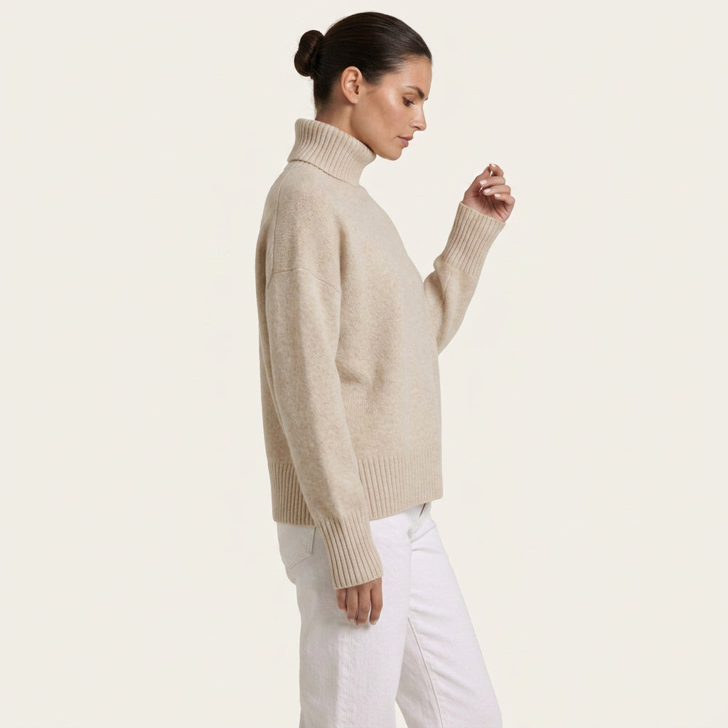 Pull Col Roulé Femme Oversize